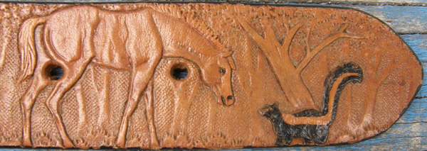 Vintage? Belt Factory Tooled Leather Belt Hand Painted Chestnut Buckskin Appaloosa Horses Skunk Hare Snake Pheasant Quail Century Canada Buckskin Horse Belt Buckle Chestnut Brown 28/33