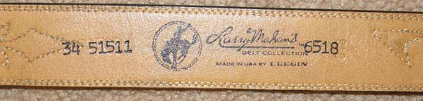 Larry Mahan Leegin Mens Leather Belt with Raised Arrow Detail & Stitching Leather Western Belt with Engraved Gold Belt Buckle 34"