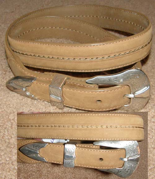 Hagora Men 30 mm Wide Italian Calfskin Silver Basketweave 4 Piece Buckle Belt