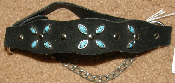 Boot Chains Western Boot Chain Dress Boot Chain Turquoise & Silver on Black Ultrasuede