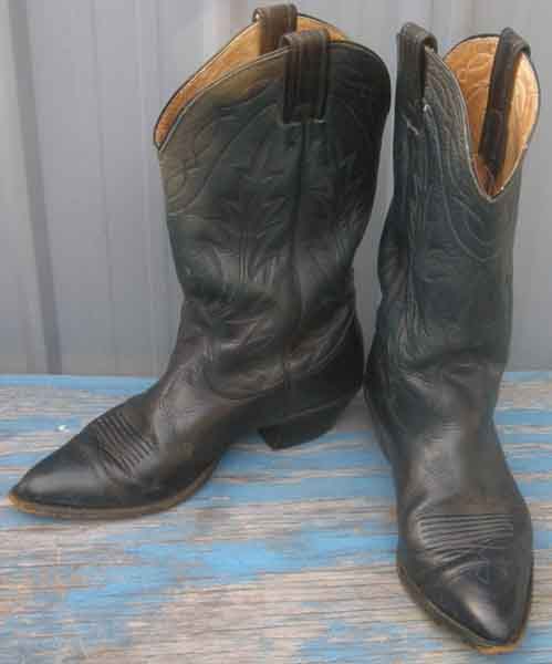 Nocona Leather Western Boots Cowboy Boots Cowgirl Boots Navy BLue Ladies 7 B