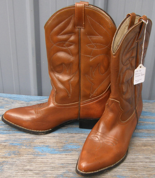 Tacumeo Western Boots Cowboy Boots Boys Girls Youth 23 1/2 US 6 Brown