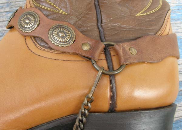 Custom Leather Western Boots Cowboy Boots Cowgirl Boots Camel Brown Ladies 7 Conco Boot Chains