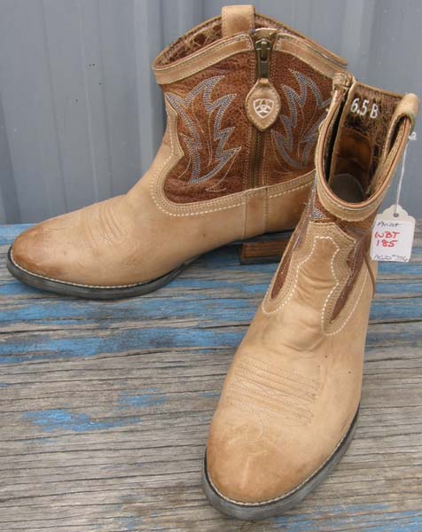 Ariat Billie Boot Unbridled Western Boots Zip Ankle Boots Cowboy Boots Distressed Brown Ladies 6 1/2B