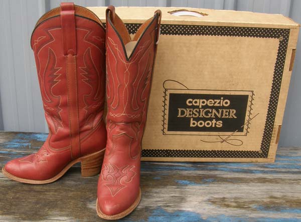 Vintage Miss Capezio Designer Boots Western Boots Cowboy Boots High Heeled Cowgirl Boots Reddish Brown Ladies 7 M