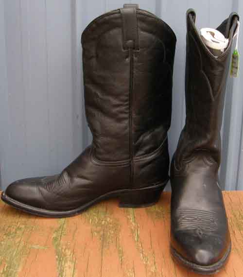 Abilene Men's Black Cowhide Western Boots with Rubber Outsole 6401