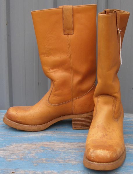 Texas Steer Mens Western Boots Square Toe Cowboy Boots Mens 9 1/2 D Camel