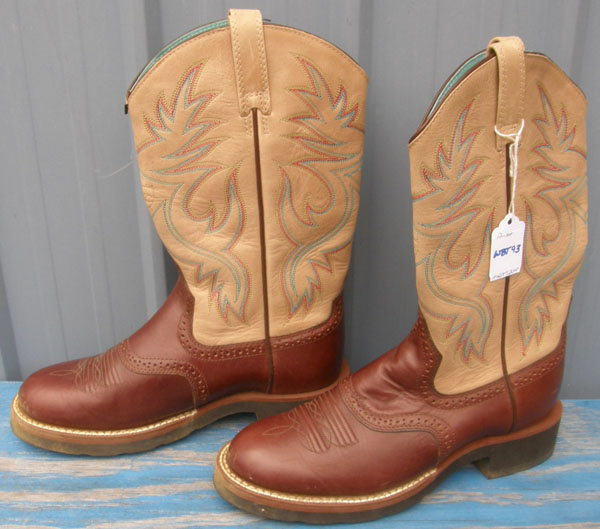 Ariat Heritage Stockman Saddle Vamp Western Boots Brown/Cream Cowgirl Boots Cowboy Boots Womens 6B