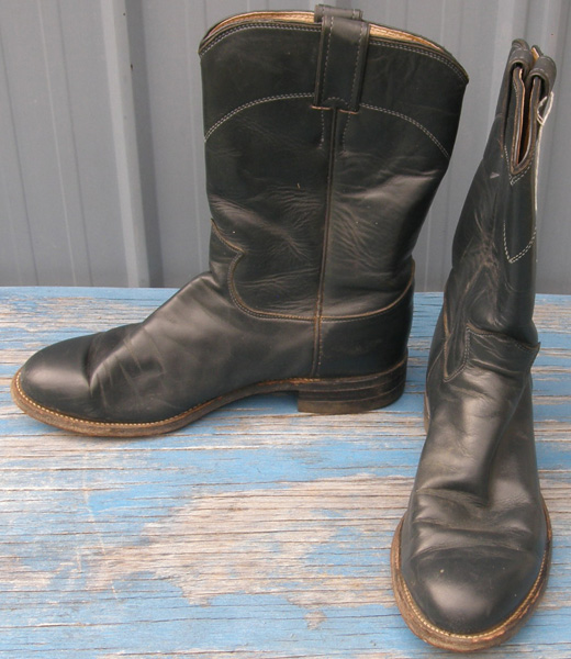 Justin Roper Boots Western Boots Cowboy Boots Navy Blue Kipskin Mens 7 1/2D