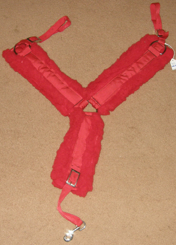 Fleece Nylon Western Breastcollar Center Ring Fleece Western Breast Collar Red Cob/S Horse