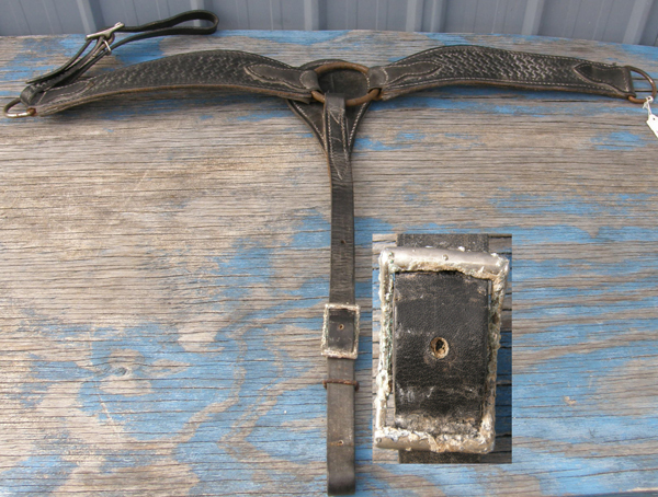 Basket Weave Western Breastcollar Basketweave Tooled Shaped Breastcollar Center Ring Roper Breast Collar Black Arab/Cob/S Horse