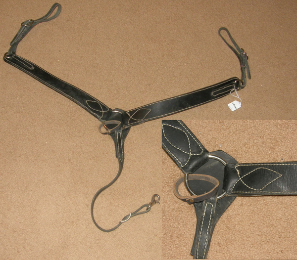 Center Ring Western Breastcollar Straight Western Breast Collar Black Harness Leather