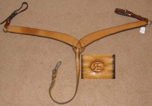 Reinsman Lt Oil Contour Western Breastcollar Shaped Breastcollar Center Ring Roping Breast Collar