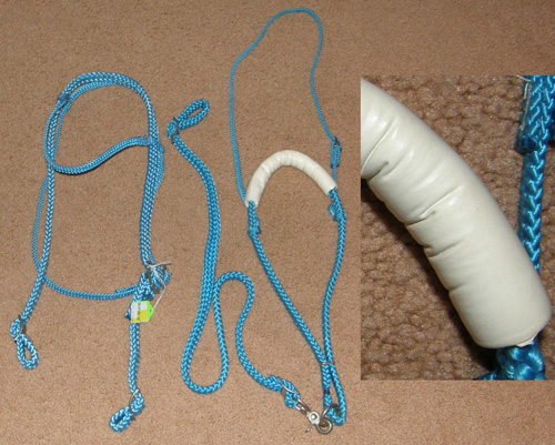 Braided Nylon Headstall Tiedown Noseband & Tie Down Set Western Headstall Western Bridle Aqua Teal Cob/Horse