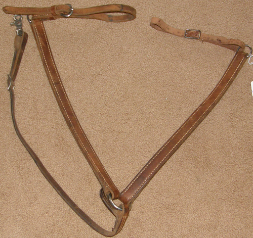 Schutz Bros Harness Leather Straight Western Breast Collar Center Ring Western Breastcollar