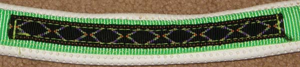 Padded Nylon Western Breastcollar Center Ring Western Breast Collar Lime Green/Black Trim Pony/Cob/S Horse
