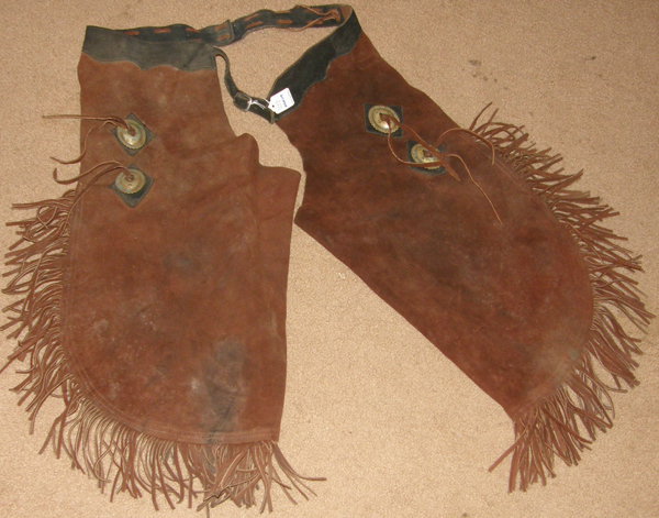 Barnstable? Western Chinks Chaps Fringe Suede Chinks Chaps Cowboy Chaps Adult L Brown