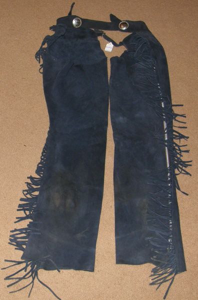Western Show Chaps Equitation Chaps Western Chaps with Fringe Montana Silversmiths Silver Conchos Navy Blue M/L Adult