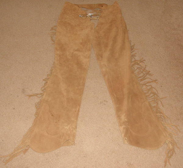 Hobby Horse Split Leather Classic Show Chaps Western Show Chaps with Fringe Suede Western Chaps Buckskin Adult 1X
