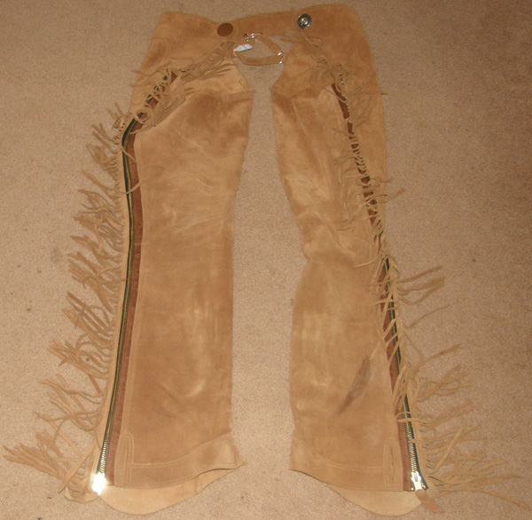 Hobby Horse Split Leather Classic Show Chaps Western Show Chaps with Fringe Suede Western Chaps Buckskin Adult 1X