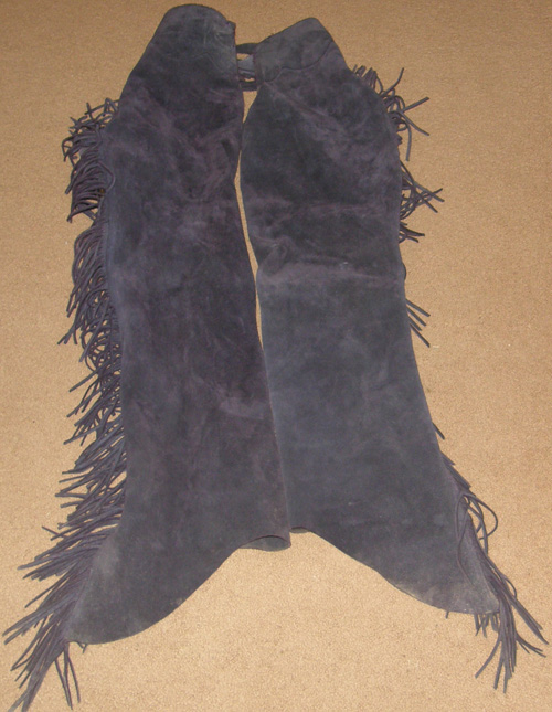 Western Show Chaps Equitation Chaps Western Chaps with Fringe Montana Silversmiths Silver Conchos Dark Purple L Adult