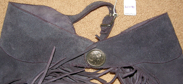 Western Show Chaps Equitation Chaps Western Chaps with Fringe Montana Silversmiths Silver Conchos Dark Purple L Adult