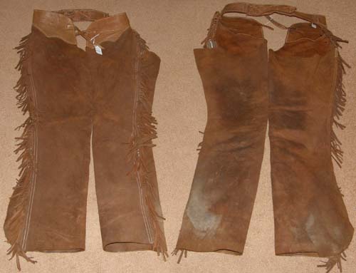 Double A Leather Smoothie Chaps Rough Out Chaps Suede Western Chaps with Fringe Brown M Adult
