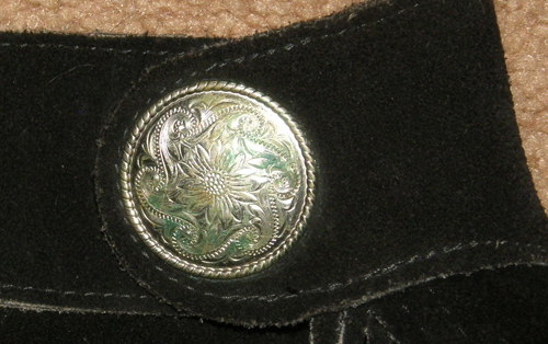 Western Show Chaps Silver Conchos Western Chaps Fringe Shotgun Chaps Black L Youth/S Adult