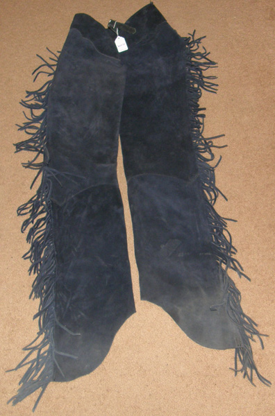 Suede Western Show Chaps Western Chaps with Fringe Navy Blue L Youth/S Adult