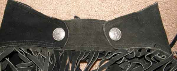 Western Show Chaps Shotgun Chaps Western Chaps with Fringe Child S/M Black