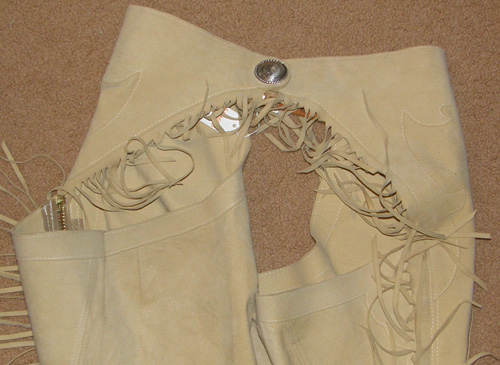 Ultra Suede Western Show Chaps with Fringe Equitation Chaps Western Chaps M Adult Sand