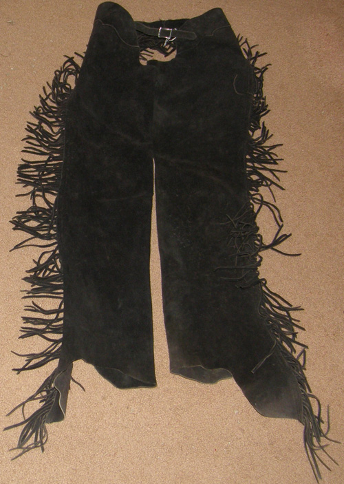 Barnstable Riding Suede Western Chaps with Fringe Western Show Chaps Equitation Chaps L Youth/S Adult Black