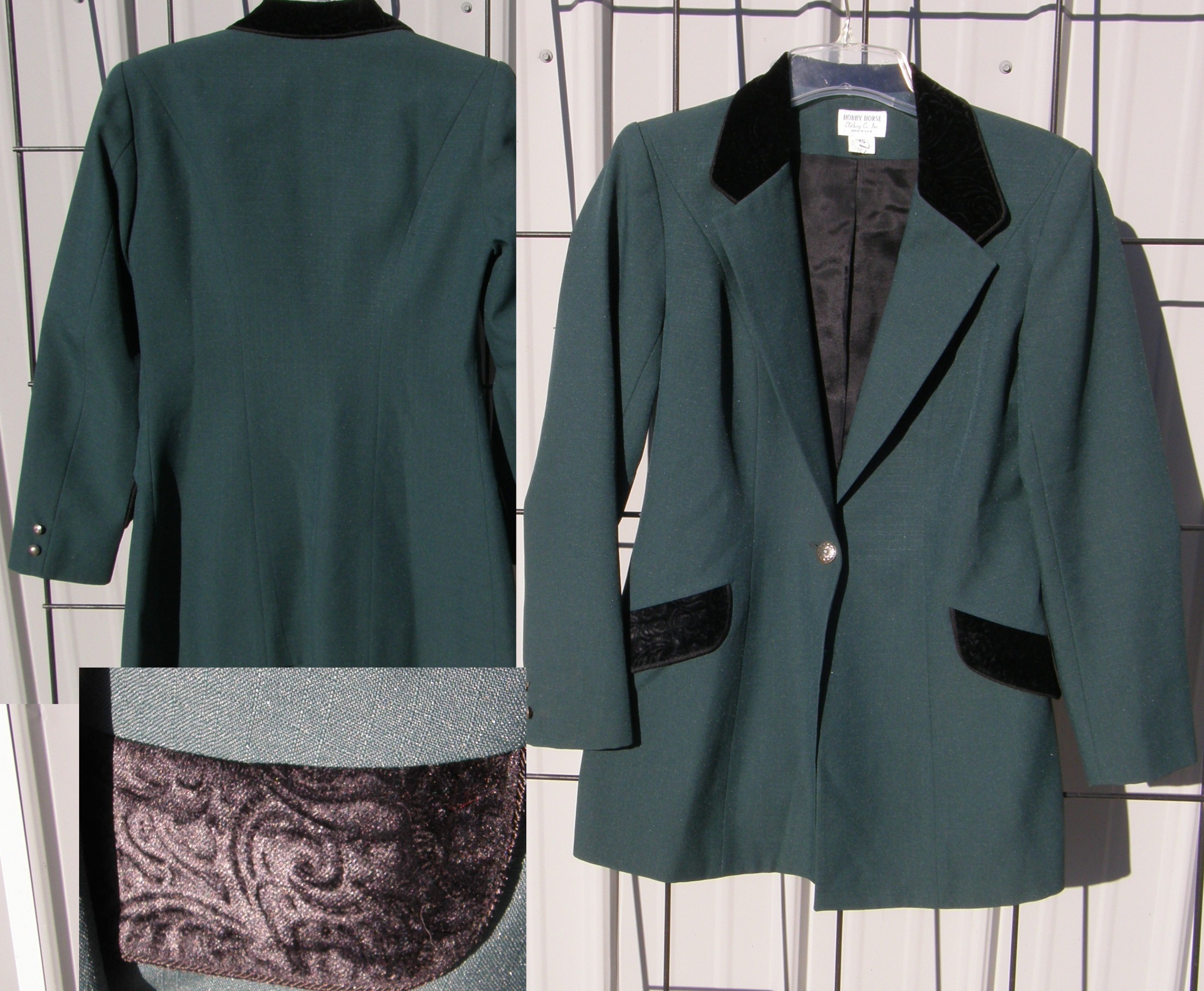 Hobby Horse Great Plains BlazerWestern Show Blazer Showmanship Jacket Hunter Green/Black Ladies XS