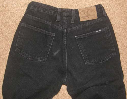 Guess Jeans Ladies 28 Straight Leg Jeans Black Denim Jeans