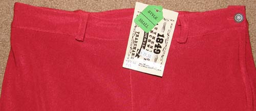 1849 Knit Western Horse Show Pants Western Showmanship Pants Poly Stretch Knit Riding Pants Coral Red S/28 1/2