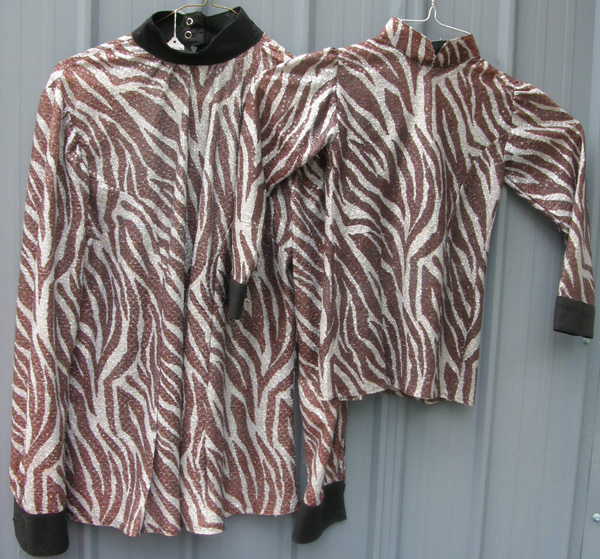 Custom Made Western Show Shirt Glitter Slinky Top Zip Back Rail Shirt Mommy & Me Leadline Western Shirt Ladies XL