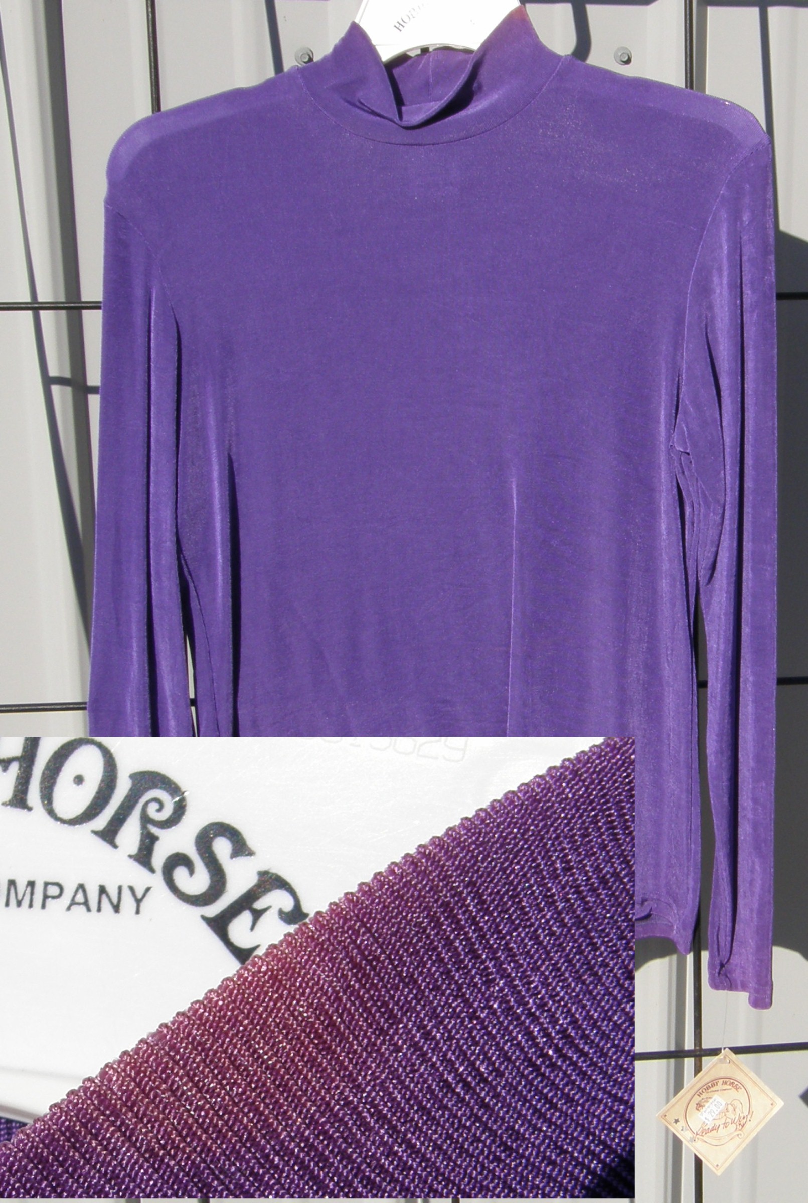 Hobby Horse Basic Slinky Western Show Shirt Slinky Top Purple Ladies L