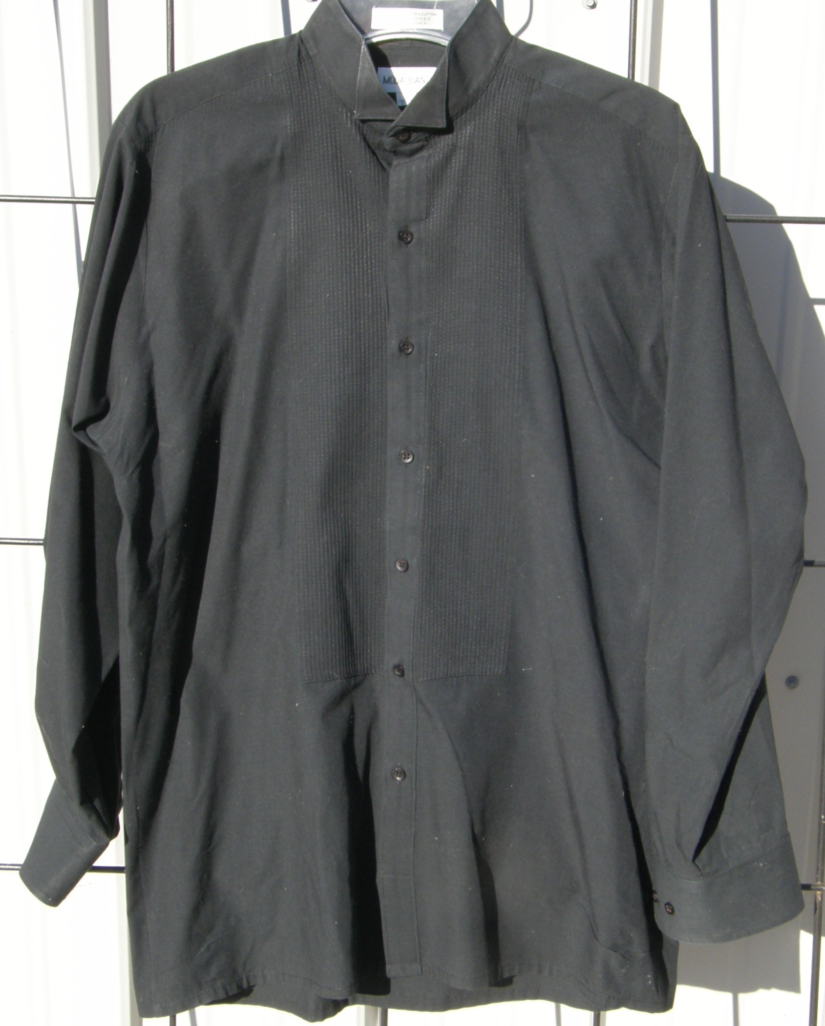 Moda Bianco Tuxedo Shirt Western Show Shirt Formal Wear Black Adult M