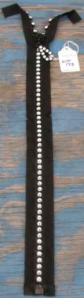 Hobby Horse Western Show Vest Zip Me Vest Black Rhinestone Zipper Replacement Separating Zipper Childs M
