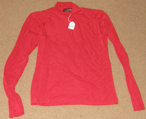 Silver Mesa Western Show Shirt Slinky Top Red Childs L/Ladies S