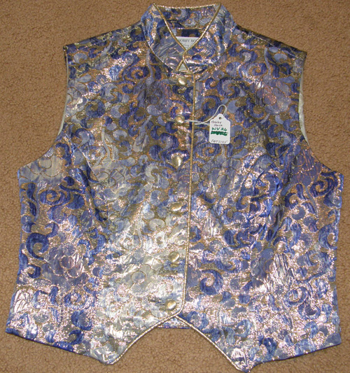 Hobby Horse Lace Look Western Show Vest Western Vest Blue/Metallic Gold Ladies XS