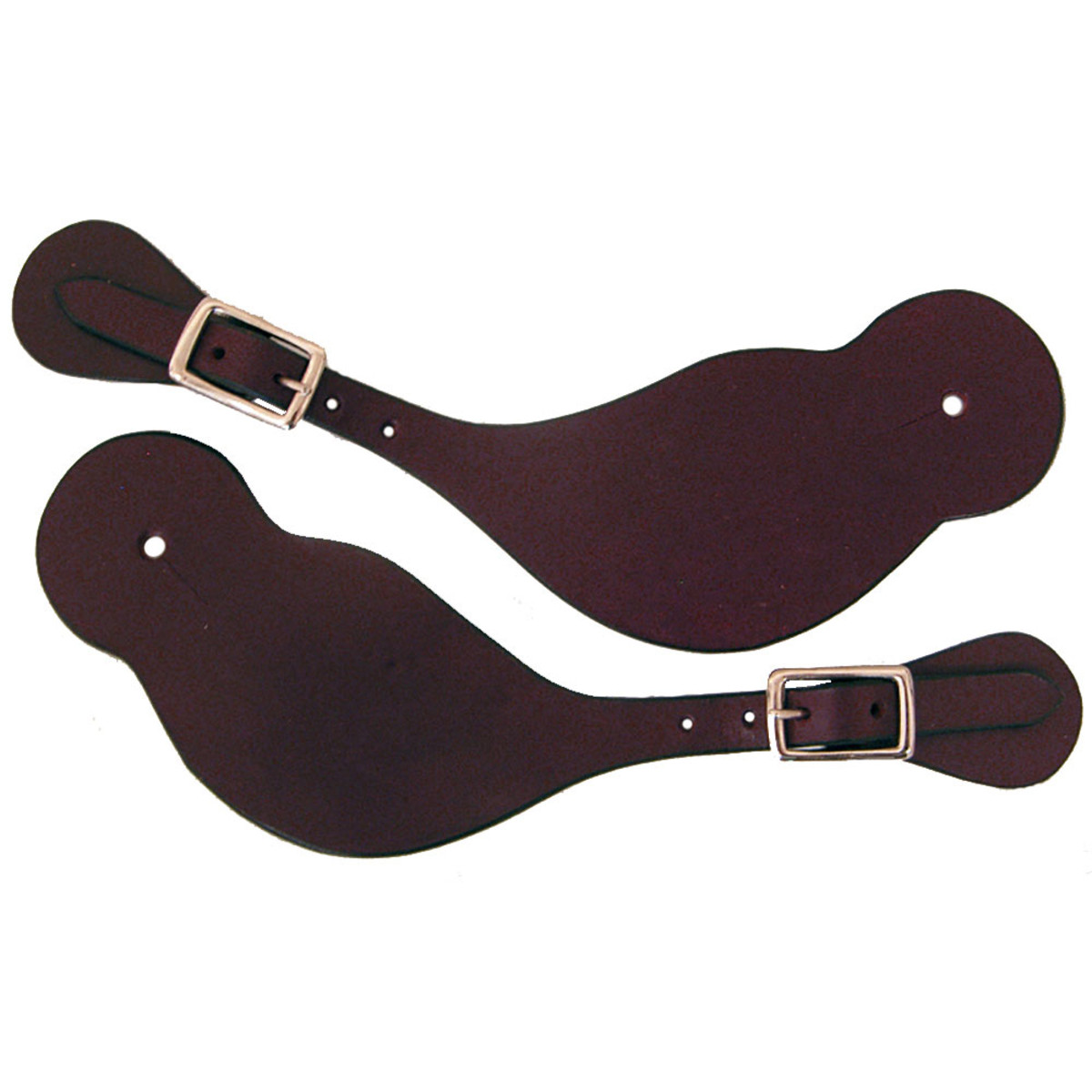 Cowboy Teardrop Shaped Leather Western Spur Straps Plain Western Spur Straps Dark Oil
