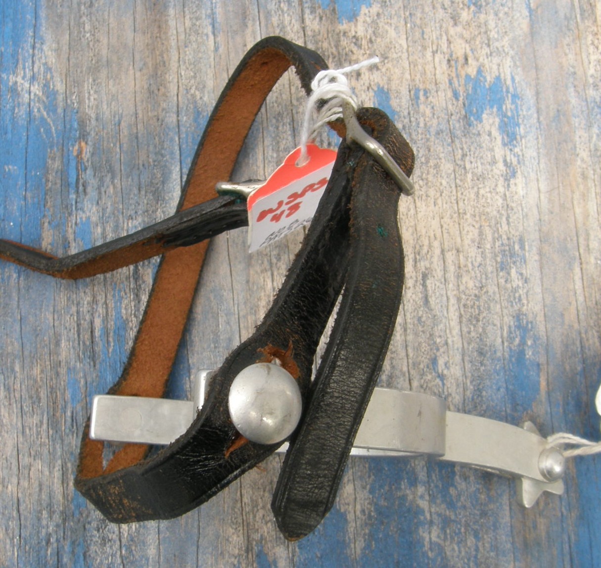 Vintage? Narrow Leather Western Spur Straps with Tiedowns or English Spur Straps with Button Holes Black