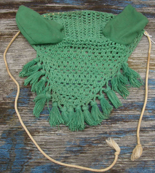 Crochet Ear Net Crochet Fly Veil with Tassels Green