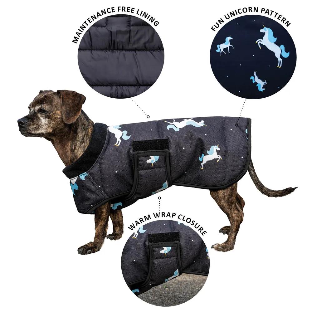 31" Dura Tech Waterproof L Dog Coat Unicorn Print Winter Dog Blanket Mini Horse Foal Blanket