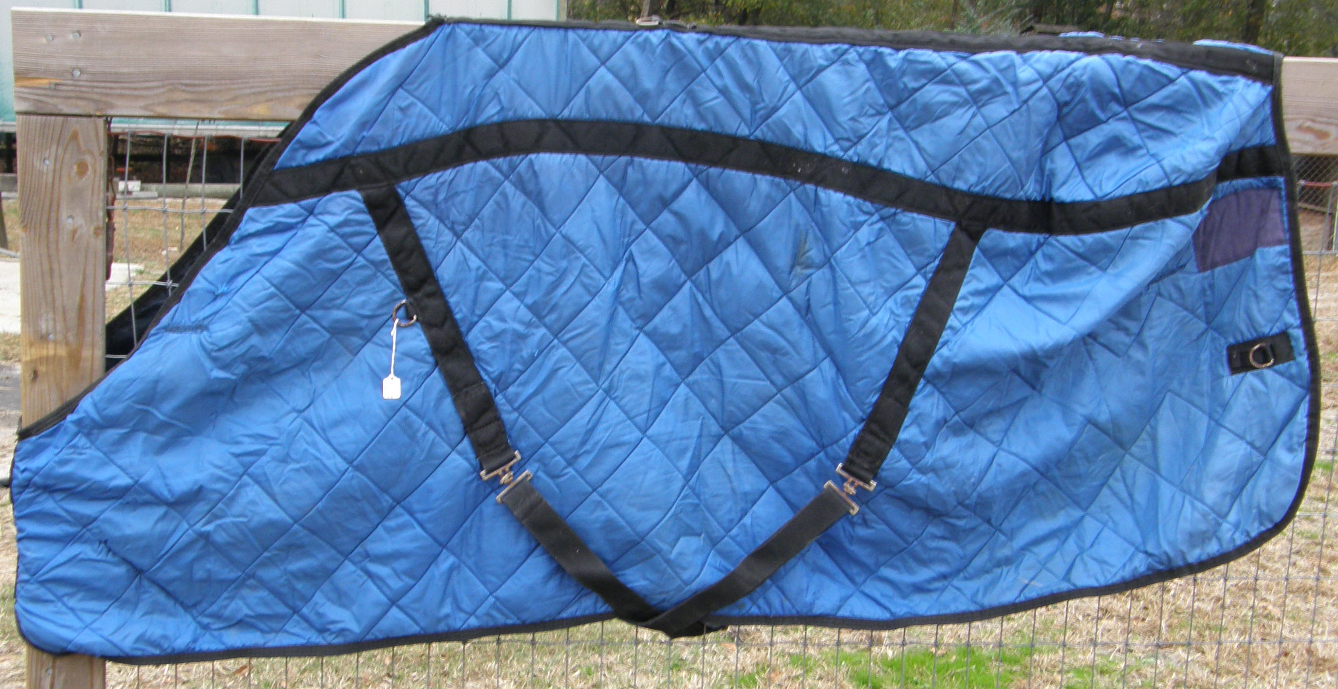 74” CF Quilted Nylon Stable Blanket Horse Blue/Black