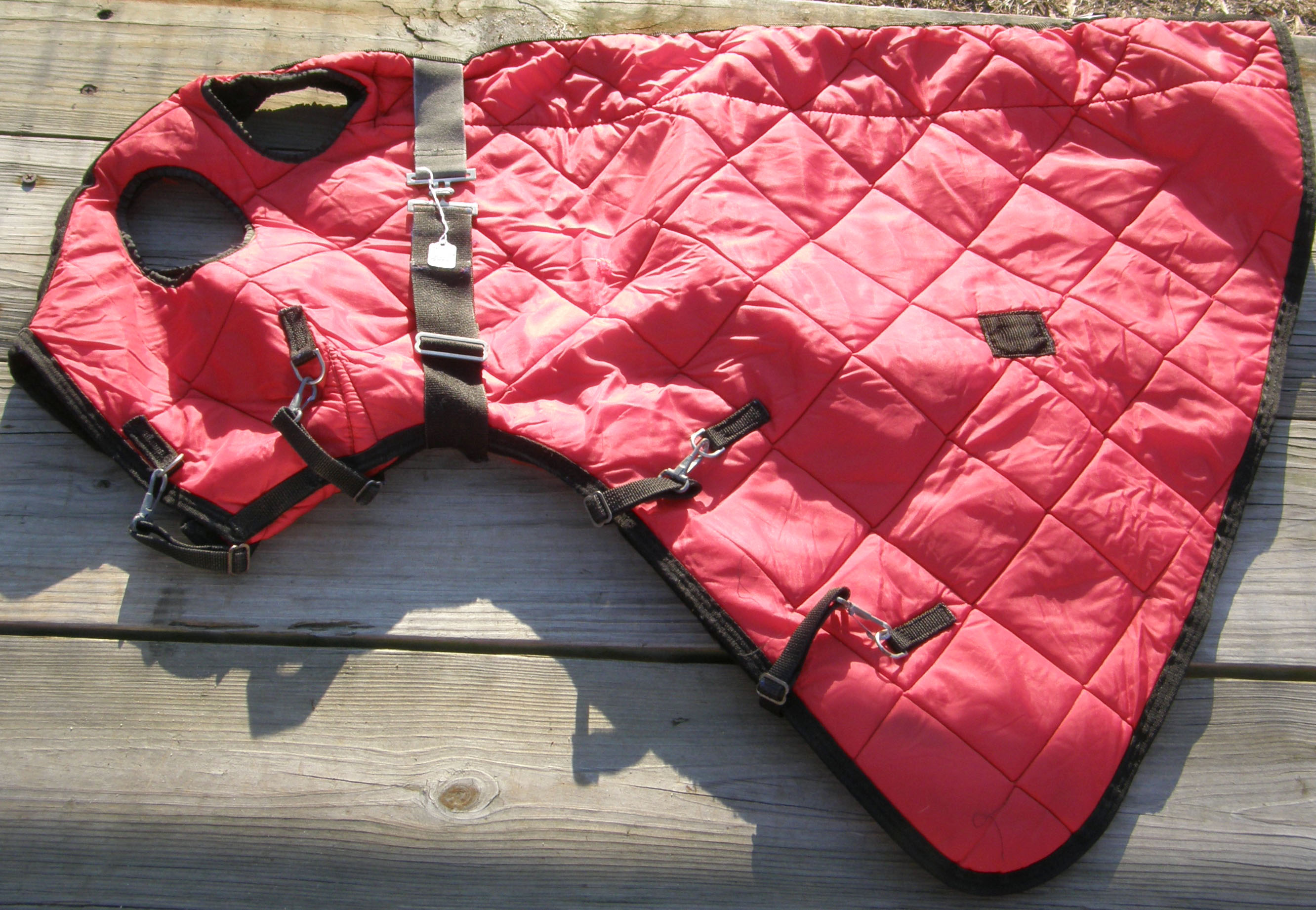 74”-76" CF Quilted Stable Blanket & Matching Quilted Hood Cutback Withers Winter Black Horse Red/Black