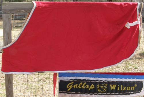 82” - 84” OF Gallop Wilsun Wool Dress Sheet Fitted Cooler Horse Red/White
