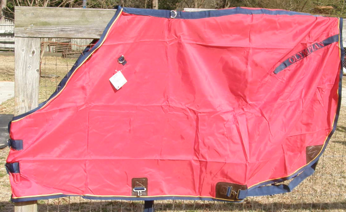 Olympian 74" OF 420 Denier Nylon Sheet Turnout Sheet Stable Sheet Horse Red/Navy