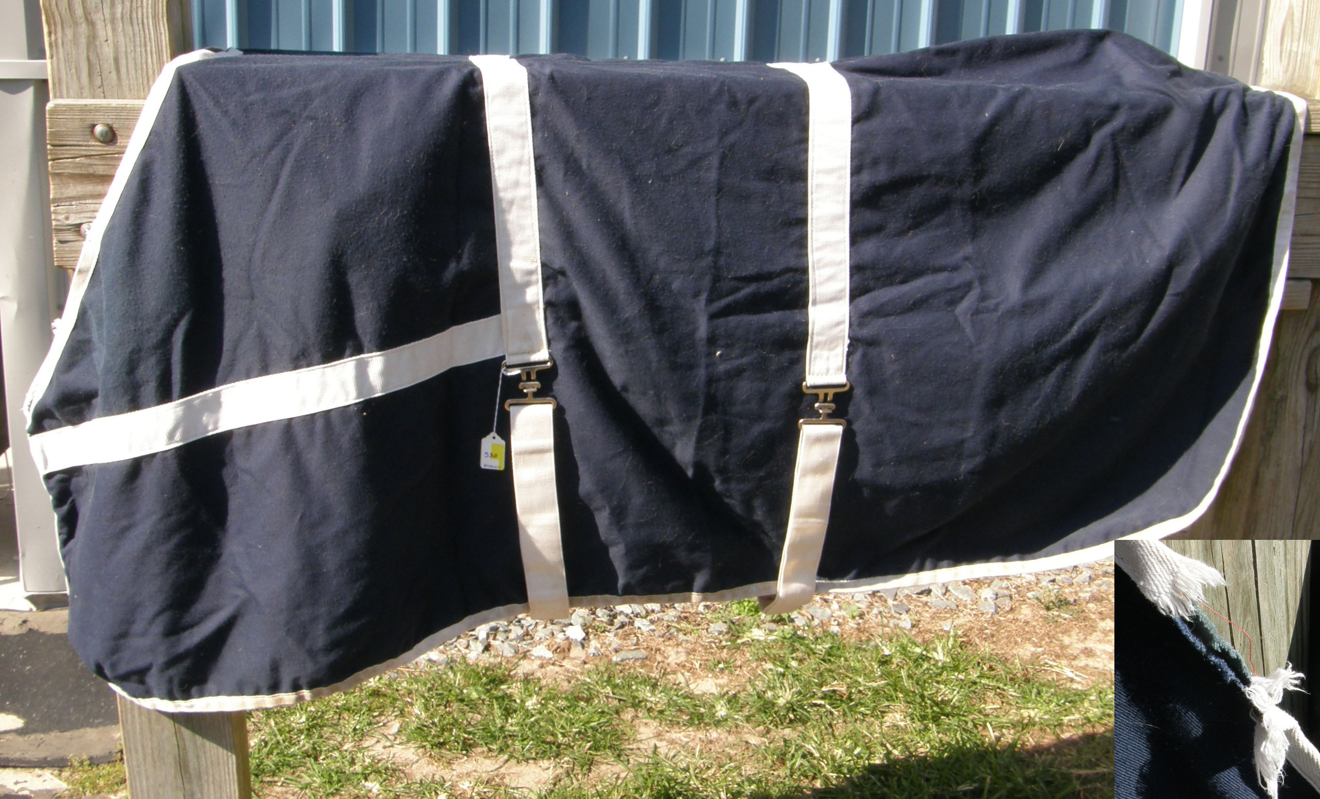 72” CF Heavy Lined Stable Sheet Light Weight Stable Blanket Horse Navy Blue/White